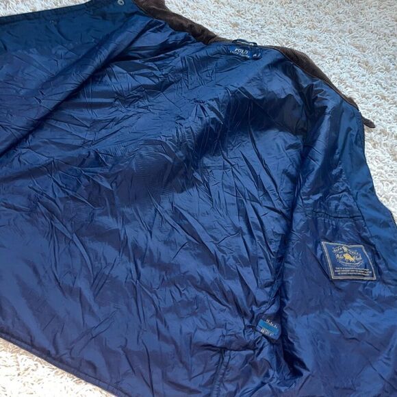 POLO Ralph Lauren Navy Blue Quilted Vest Brown Corduroy Collar Women’s XXL - Picture 15 of 15